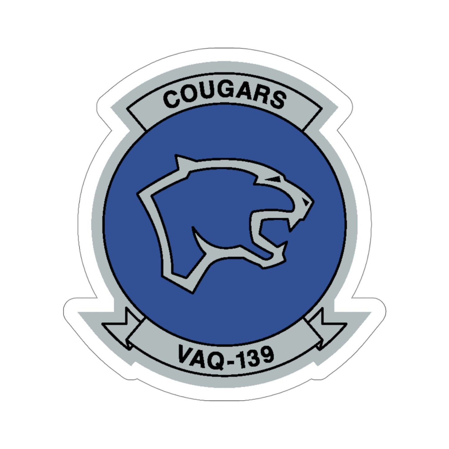 VAQ 139 Cougars (U.S. Navy) STICKER Vinyl Die-Cut Decal-4 Inch-The Sticker Space