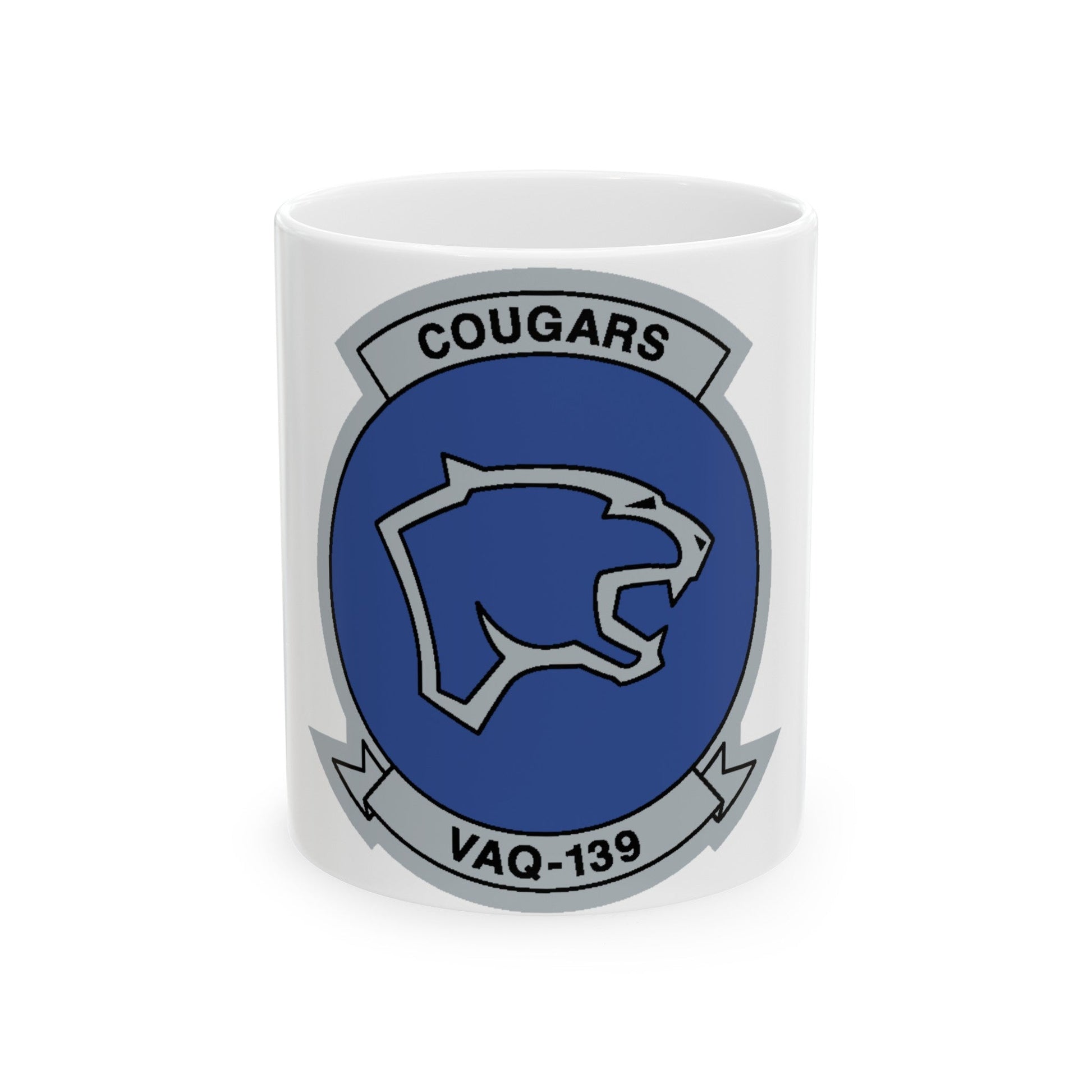 VAQ 139 Cougars (U.S. Navy) White Coffee Mug-11oz-The Sticker Space