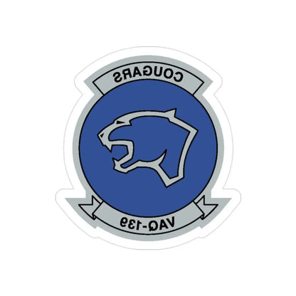 VAQ 139 Cougars (U.S. Navy) REVERSE PRINT Transparent Die-Cut STICKER 2 Inch Die-Cut Transparent - The Sticker Space