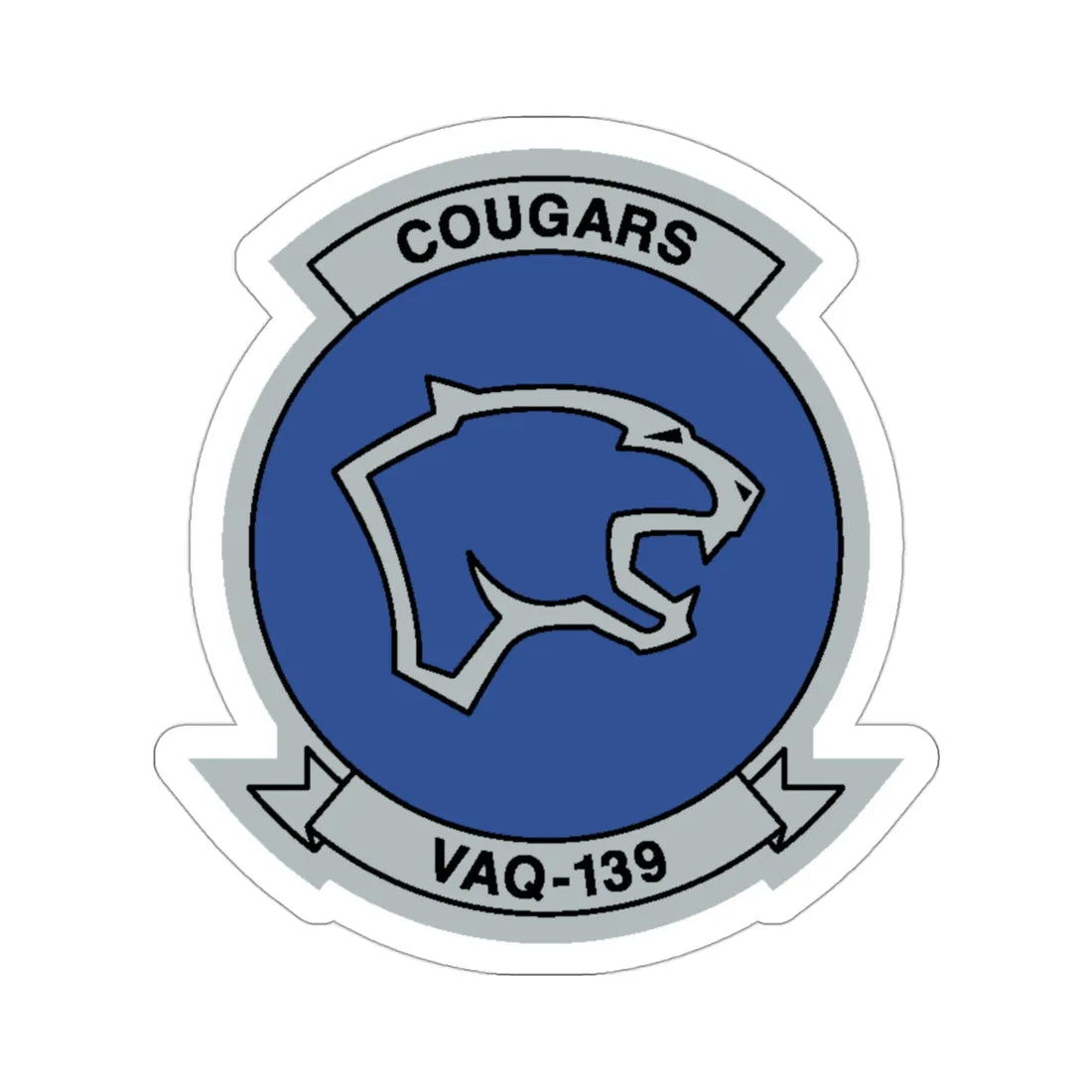 VAQ 139 Cougars (U.S. Navy) STICKER Vinyl Die-Cut Decal 3 Inch - The Sticker Space