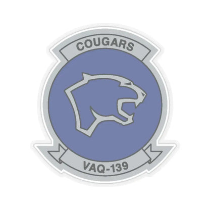 VAQ 139 Cougars (U.S. Navy) STICKER Vinyl Kiss-Cut Decal 2 Inch Transparent - The Sticker Space