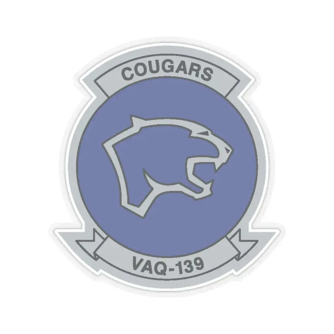 VAQ 139 Cougars (U.S. Navy) STICKER Vinyl Kiss-Cut Decal 6 Inch Transparent - The Sticker Space