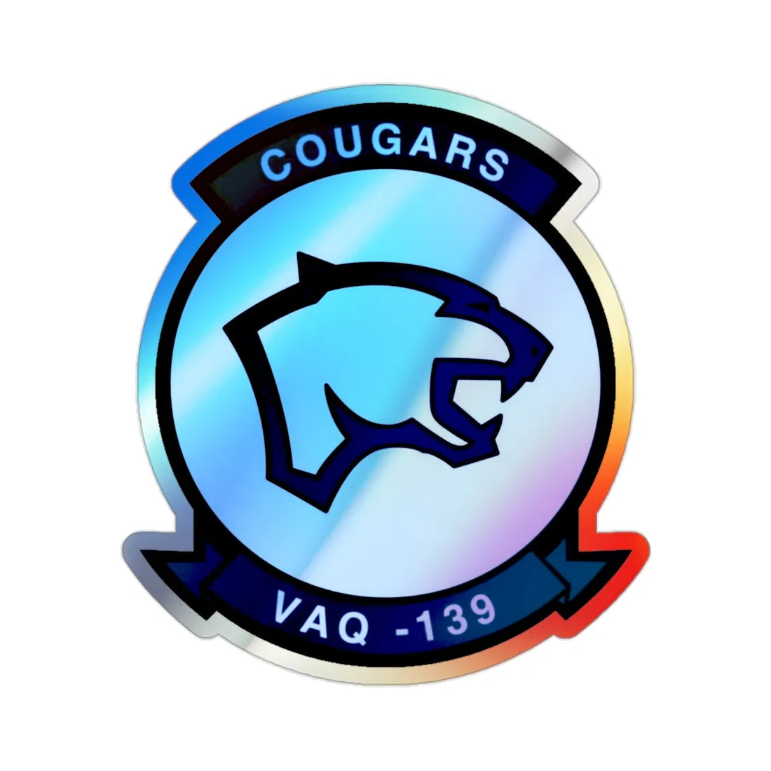 VAQ 139 (U.S. Navy) Holographic STICKER Die-Cut Vinyl Decal 2 Inch Holographic - The Sticker Space