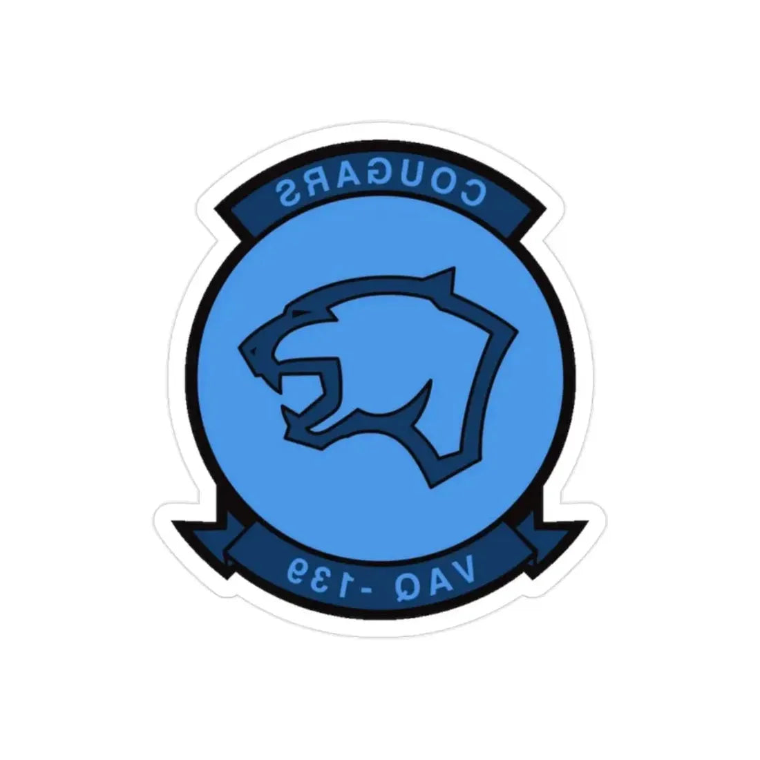 VAQ 139 (U.S. Navy) REVERSE PRINT Transparent Die-Cut STICKER 2 Inch Die-Cut Transparent - The Sticker Space