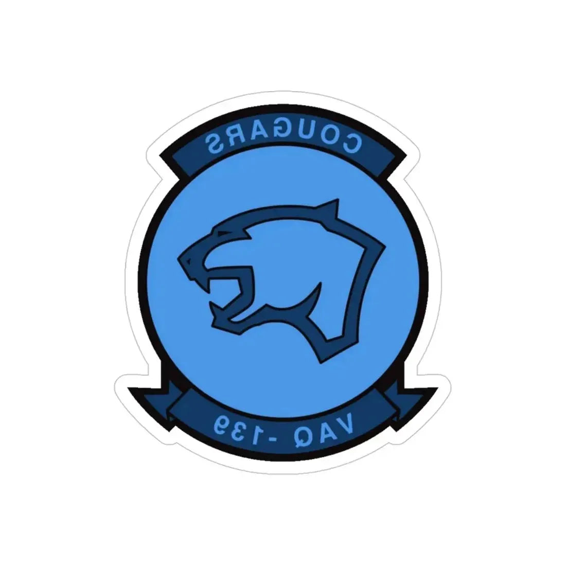 VAQ 139 (U.S. Navy) REVERSE PRINT Transparent Die-Cut STICKER 4 Inch Die-Cut Transparent - The Sticker Space