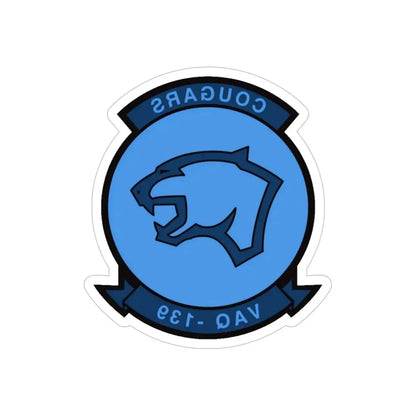 VAQ 139 (U.S. Navy) REVERSE PRINT Transparent Die-Cut STICKER 4 Inch Die-Cut Transparent - The Sticker Space