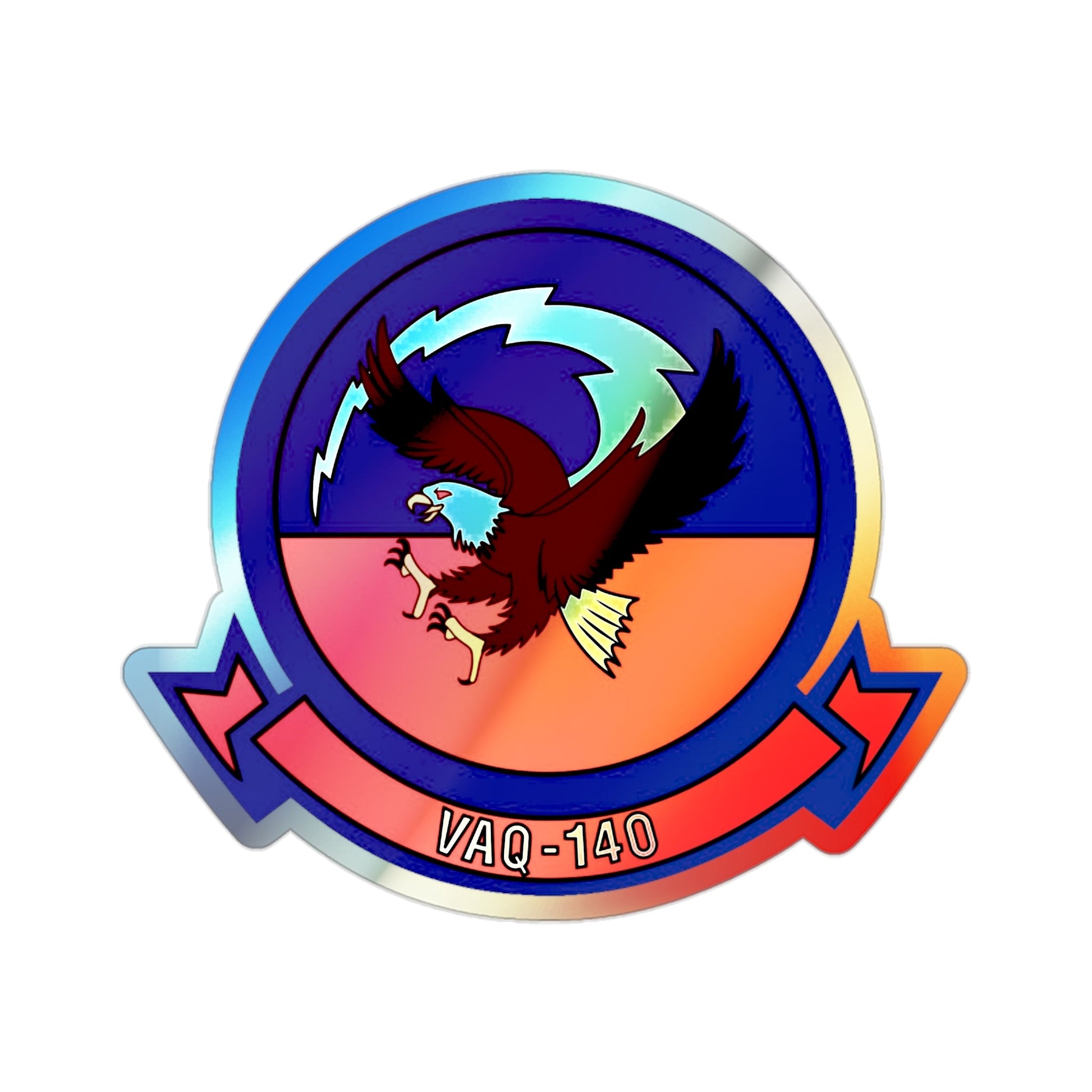 VAQ 140 Electronic Attack Squadron 140 (U.S. Navy) Holographic STICKER Die-Cut Vinyl Decal-2 Inch-The Sticker Space