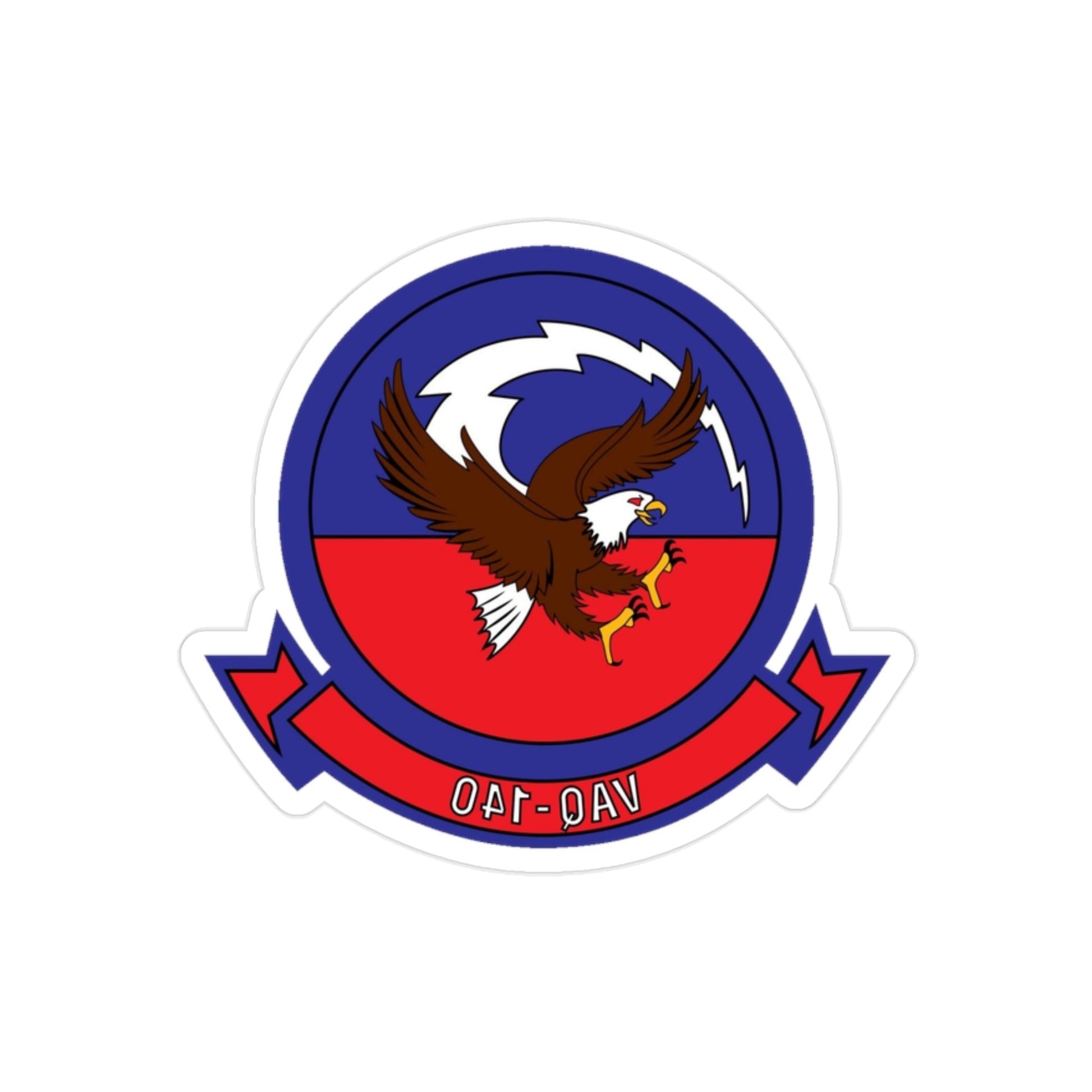 VAQ 140 Electronic Attack Squadron 140 (U.S. Navy) REVERSE PRINT Transparent STICKER-2" × 2"-The Sticker Space