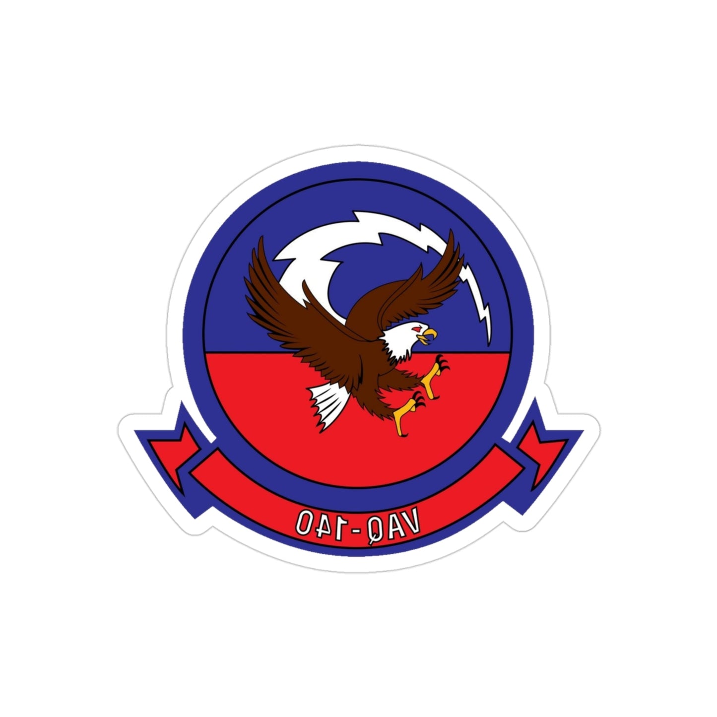 VAQ 140 Electronic Attack Squadron 140 (U.S. Navy) REVERSE PRINT Transparent STICKER-3" × 3"-The Sticker Space