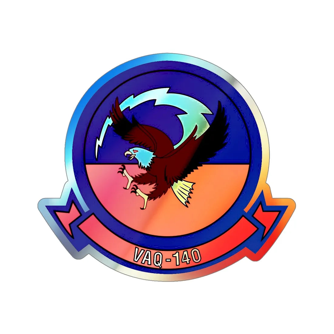 VAQ 140 Electronic Attack Squadron 140 (U.S. Navy) Holographic STICKER Die-Cut Vinyl Decal 5 Inch Holographic - The Sticker Space