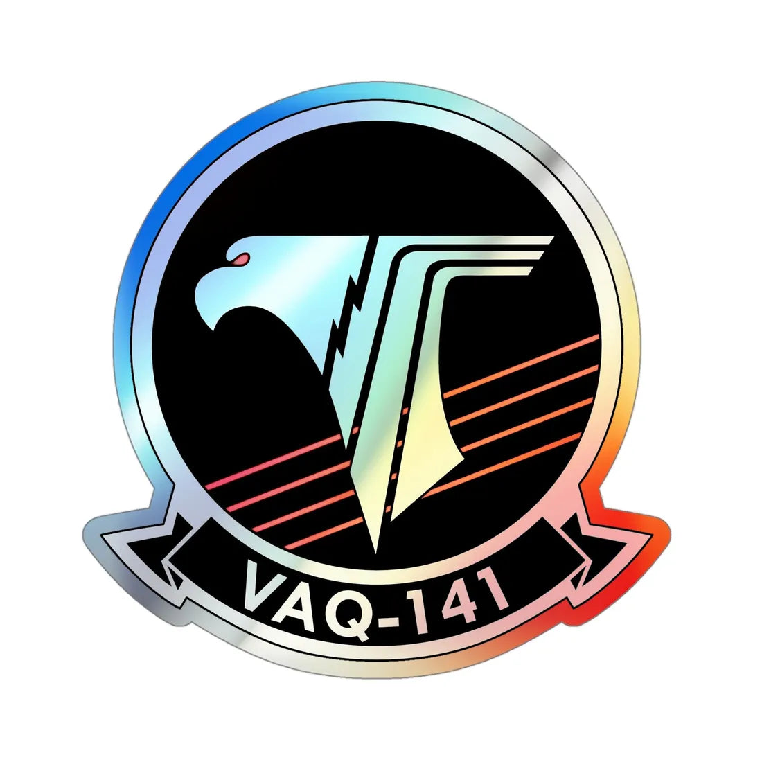 VAQ 141 Electronic Attack Squadron 141 (U.S. Navy) Holographic STICKER Die-Cut Vinyl Decal 4 Inch Holographic - The Sticker Space