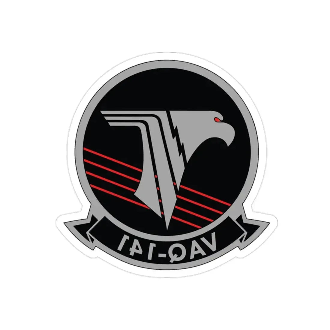 VAQ 141 Electronic Attack Squadron 141 (U.S. Navy) REVERSE PRINT Transparent Die-Cut STICKER 2 Inch Die-Cut Transparent - The Sticker Space