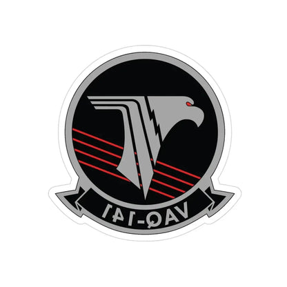VAQ 141 Electronic Attack Squadron 141 (U.S. Navy) REVERSE PRINT Transparent Die-Cut STICKER 3 Inch Die-Cut Transparent - The Sticker Space
