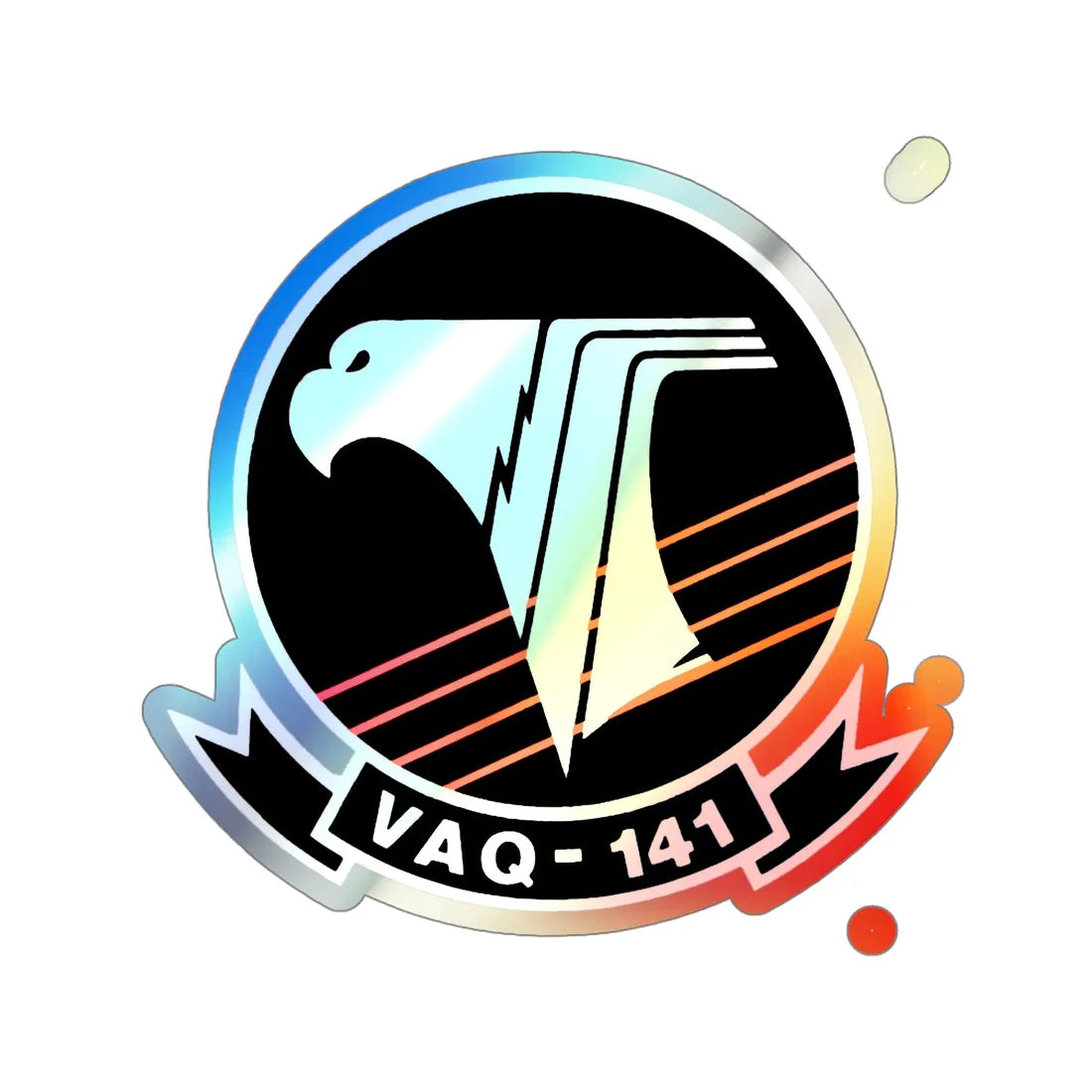 VAQ 141 (U.S. Navy) Holographic STICKER Die-Cut Vinyl Decal 6 Inch Holographic - The Sticker Space