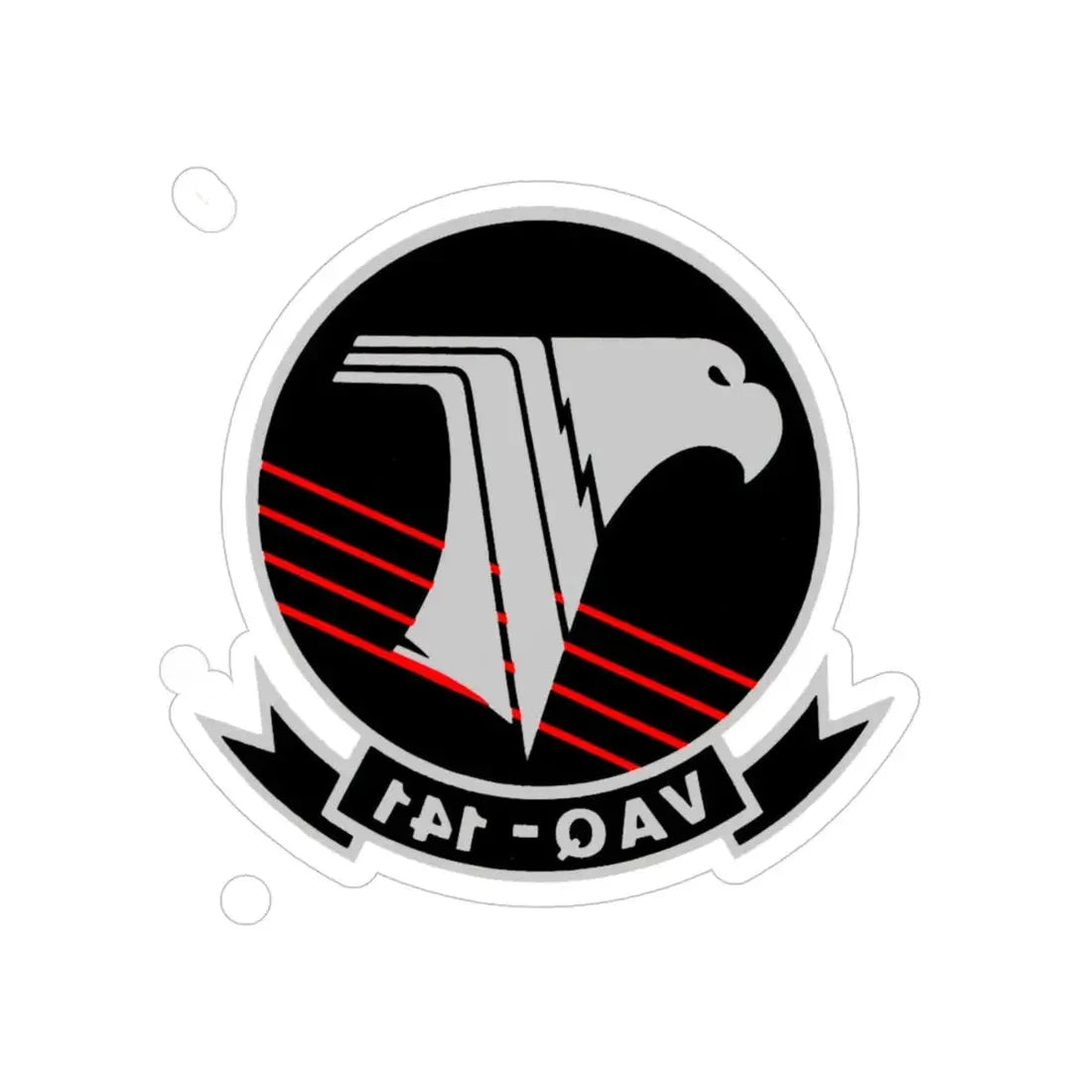 VAQ 141 (U.S. Navy) REVERSE PRINT Transparent Die-Cut STICKER 4 Inch Die-Cut Transparent - The Sticker Space