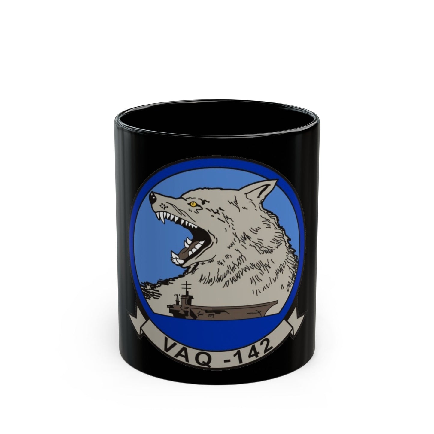 VAQ 142 (U.S. Navy) Black Coffee Mug-11oz-The Sticker Space