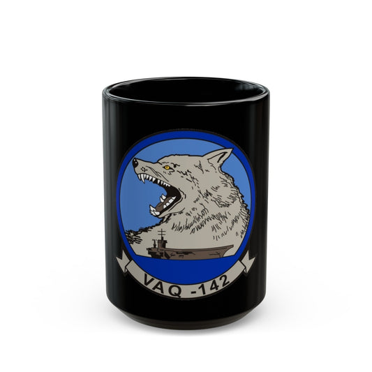 VAQ 142 (U.S. Navy) Black Coffee Mug-15oz-The Sticker Space