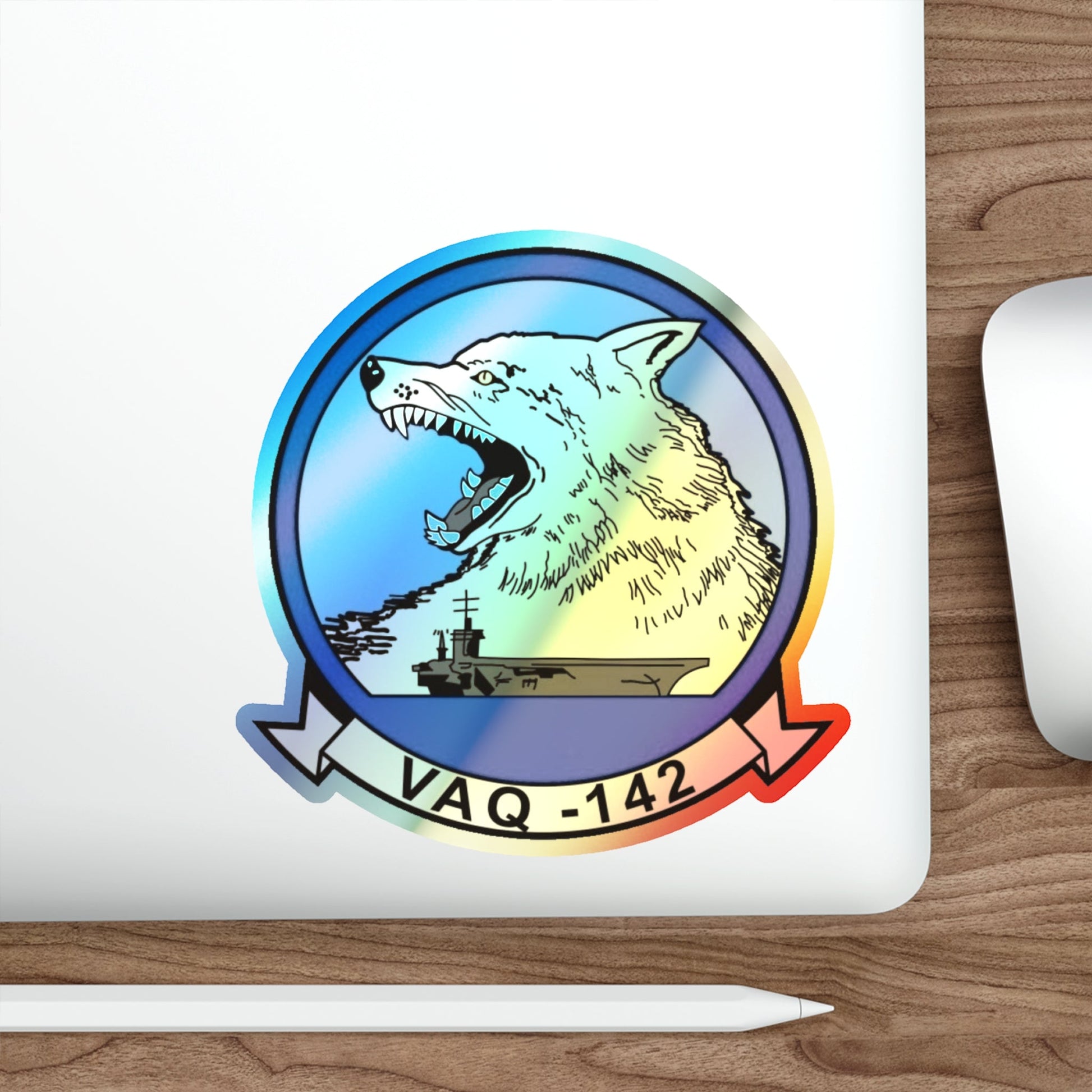 VAQ 142 (U.S. Navy) Holographic STICKER Die-Cut Vinyl Decal-The Sticker Space