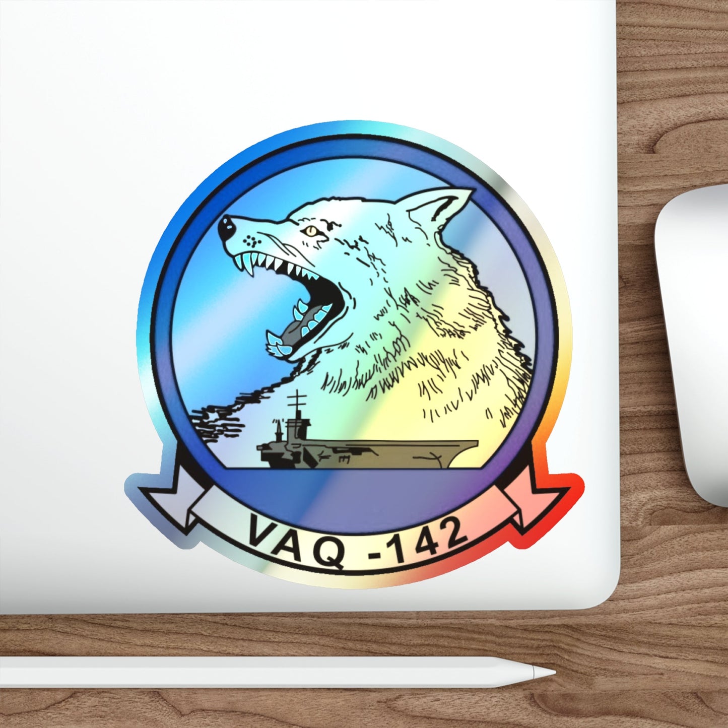 VAQ 142 (U.S. Navy) Holographic STICKER Die-Cut Vinyl Decal-The Sticker Space