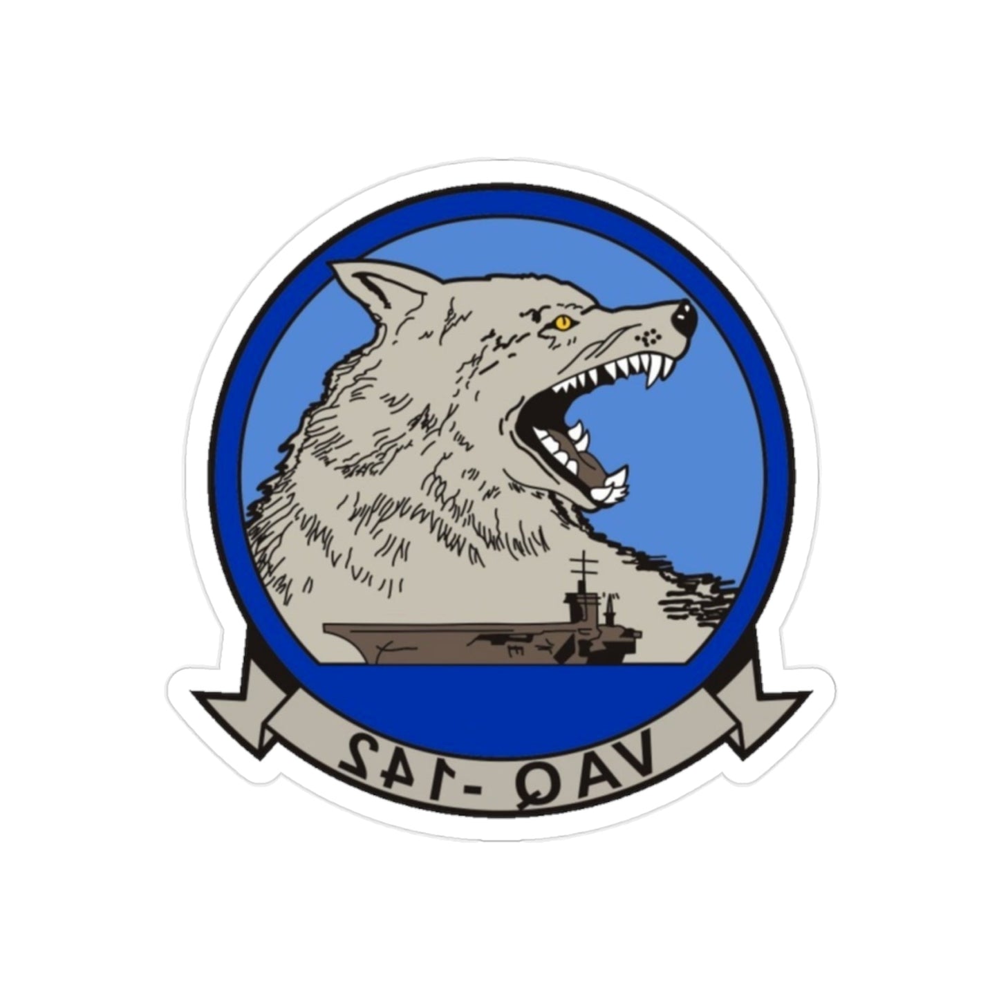 VAQ 142 (U.S. Navy) REVERSE PRINT Transparent STICKER-2 Inch-The Sticker Space