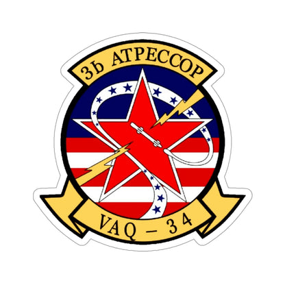 VAQ 34 Tactical Electronic Warfare Squadron 34 (U.S. Navy) STICKER Vinyl Die-Cut Decal-4 Inch-The Sticker Space