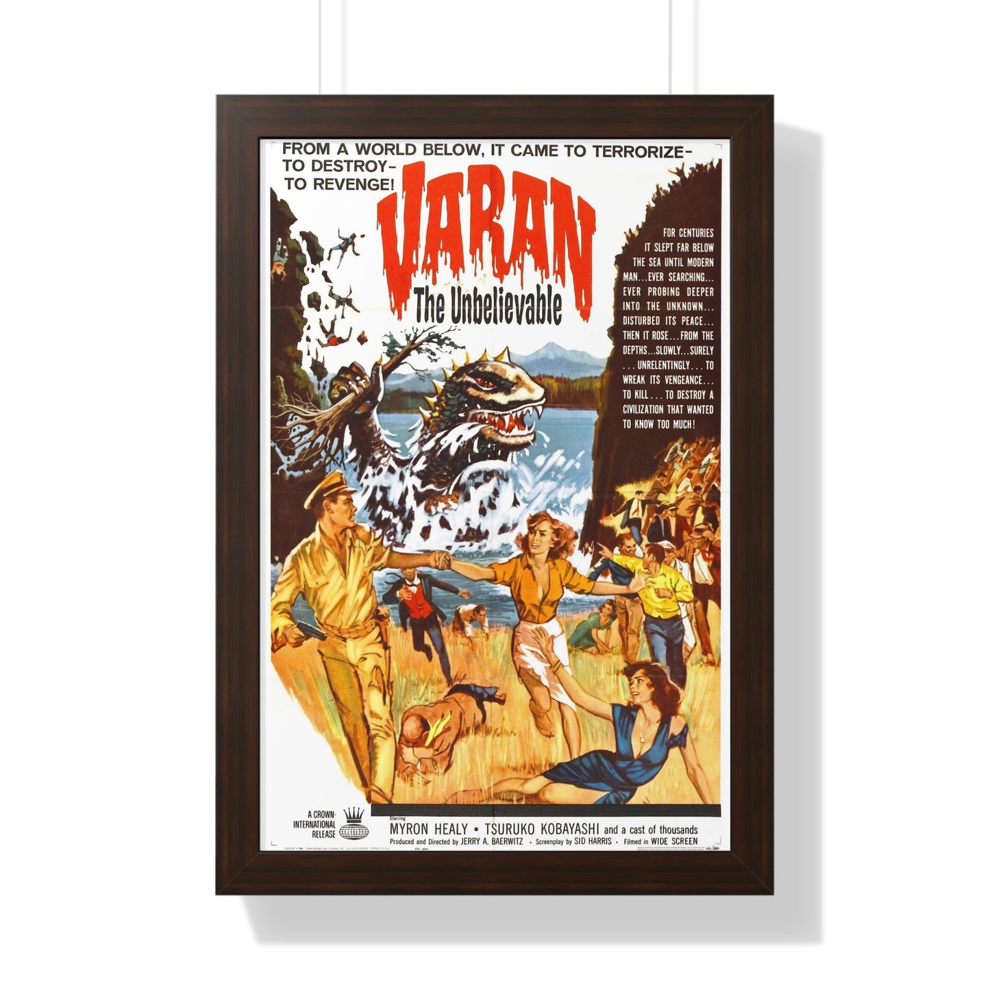 VARAN THE UNBELIEVABLE 1962 - Framed Movie Poster-16″ x 24″-The Sticker Space