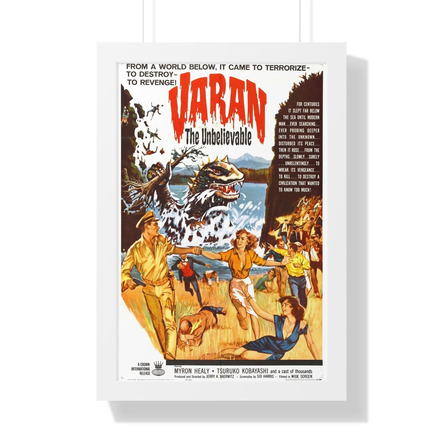 VARAN THE UNBELIEVABLE 1962 - Framed Movie Poster-16″ x 24″-The Sticker Space