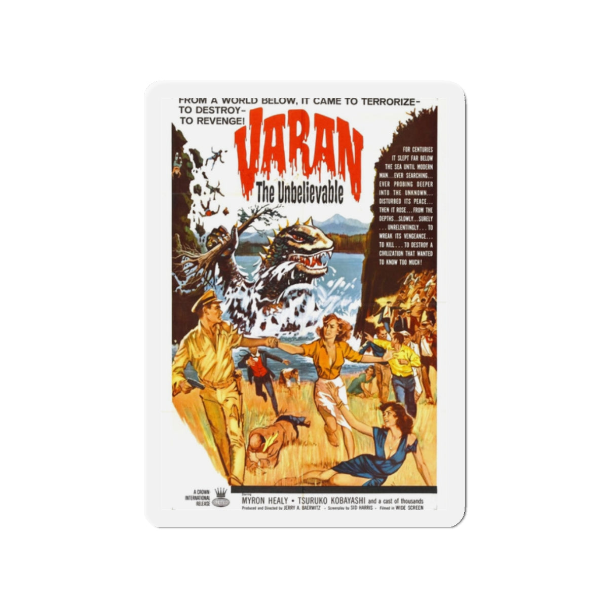 VARAN THE UNBELIEVABLE 1962 Movie Poster - Refrigerator Magnet-2 Inch-The Sticker Space