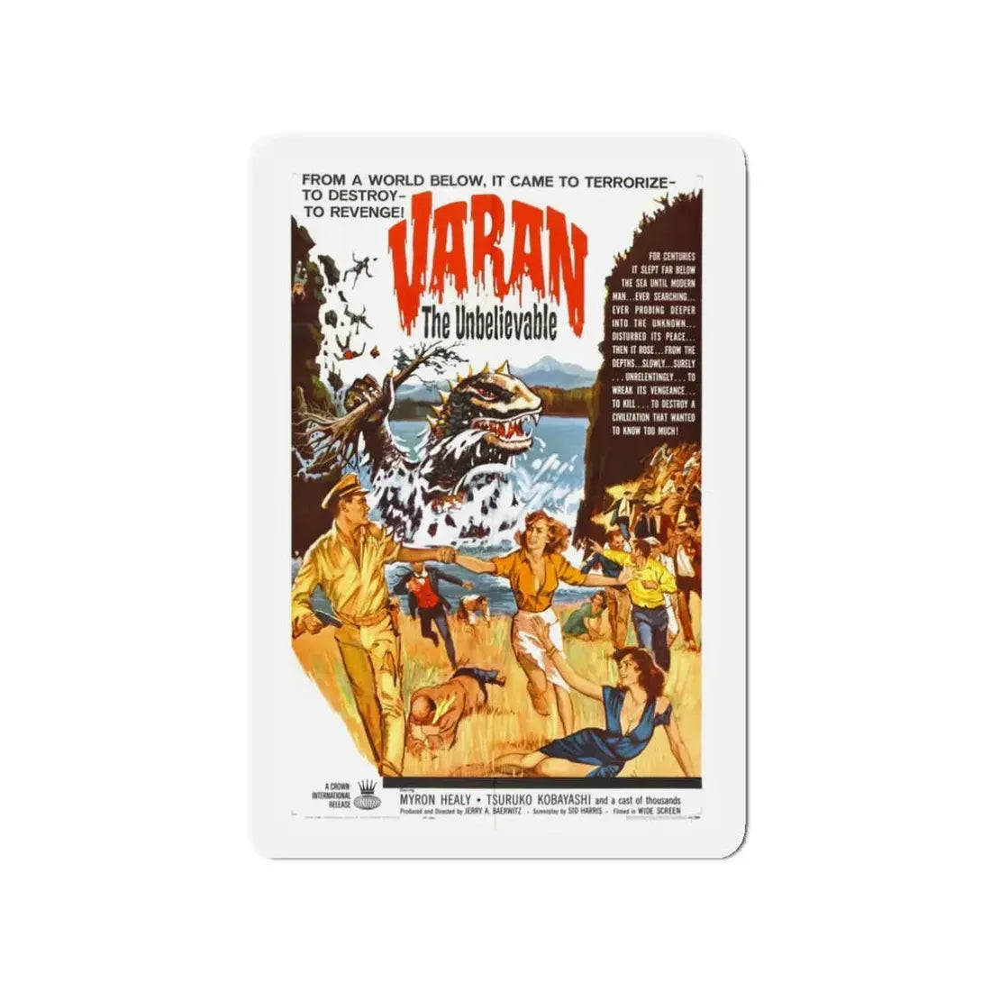 VARAN THE UNBELIEVABLE 1962 Movie Poster - Refrigerator Magnet 3 Inch - The Sticker Space