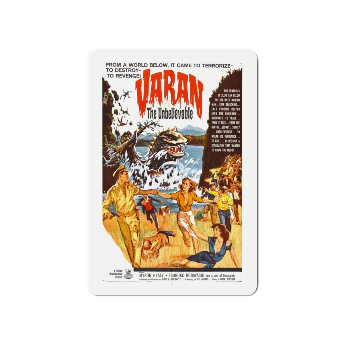 VARAN THE UNBELIEVABLE 1962 Movie Poster - Refrigerator Magnet-4 Inch-The Sticker Space