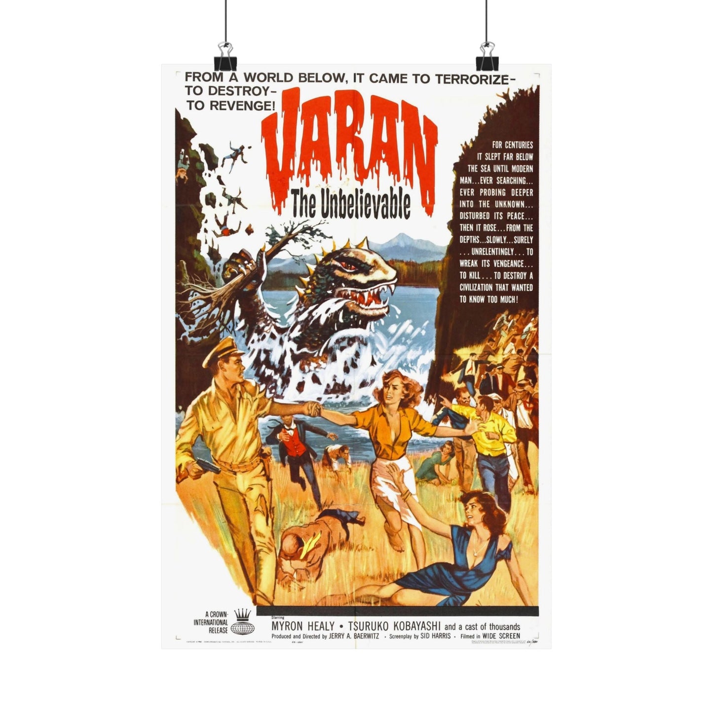 VARAN THE UNBELIEVABLE 1962 - Paper Movie Poster-12″ x 18″-The Sticker Space