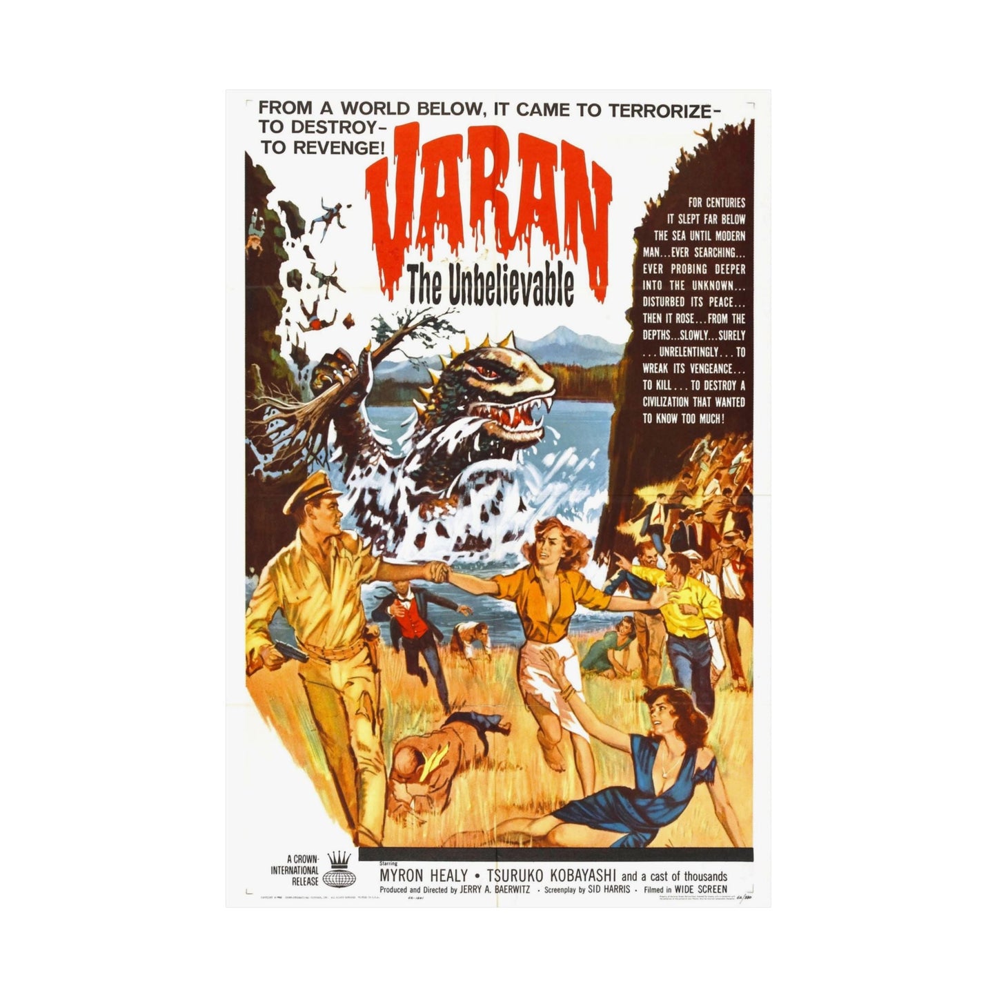 VARAN THE UNBELIEVABLE 1962 - Paper Movie Poster-The Sticker Space