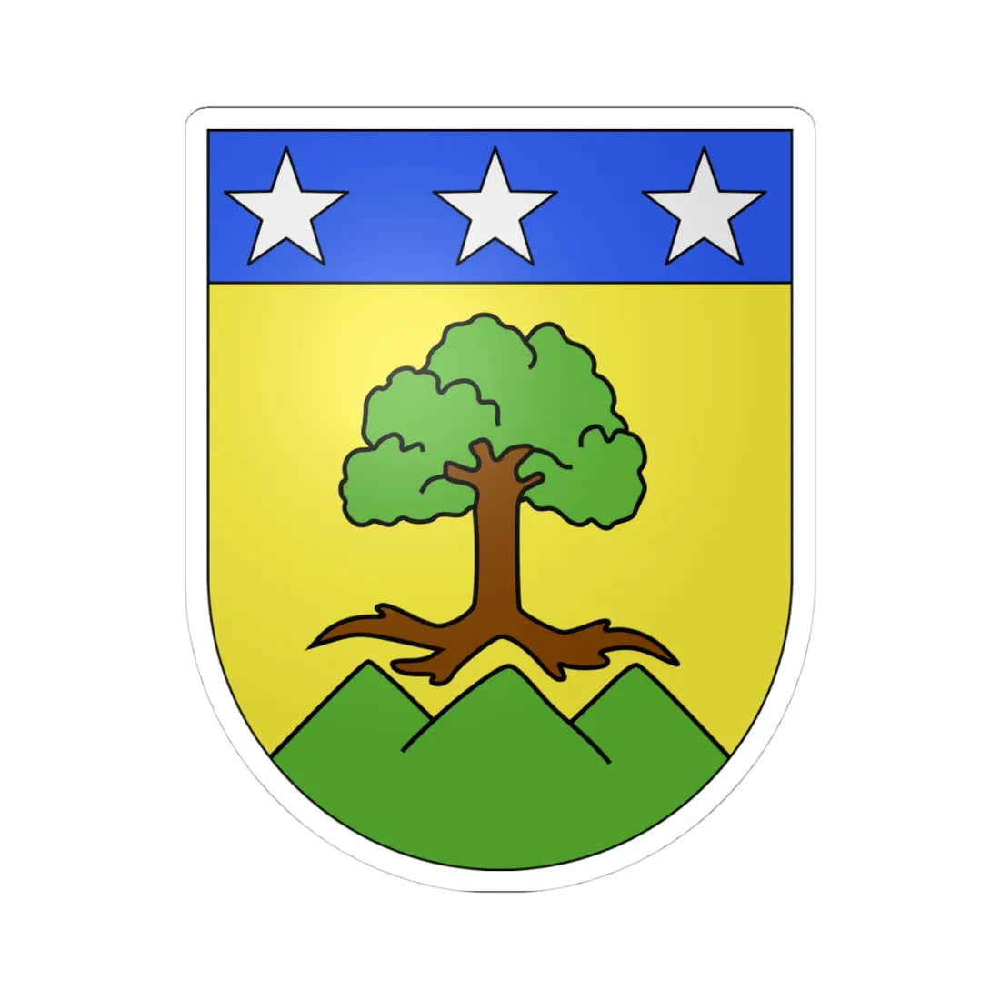 Varen-coat of arms (Switzerland) (Coat of Arms) STICKER Vinyl Kiss-Cut Decal 4 Inch White - The Sticker Space