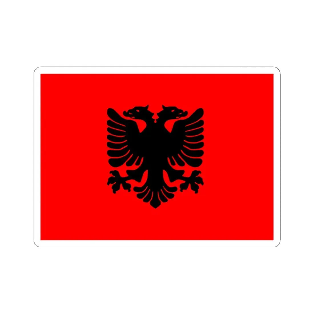 Variant eagle flag of Albania (Albania) STICKER Vinyl Kiss-Cut Decal 4 Inch White - The Sticker Space