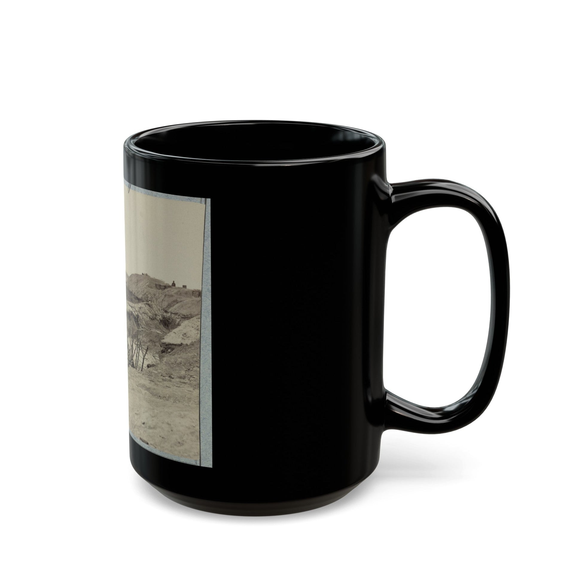 Variety Of Barricades In Use Near Petersburg, Virginia (U.S. Civil War) Black Coffee Mug-The Sticker Space