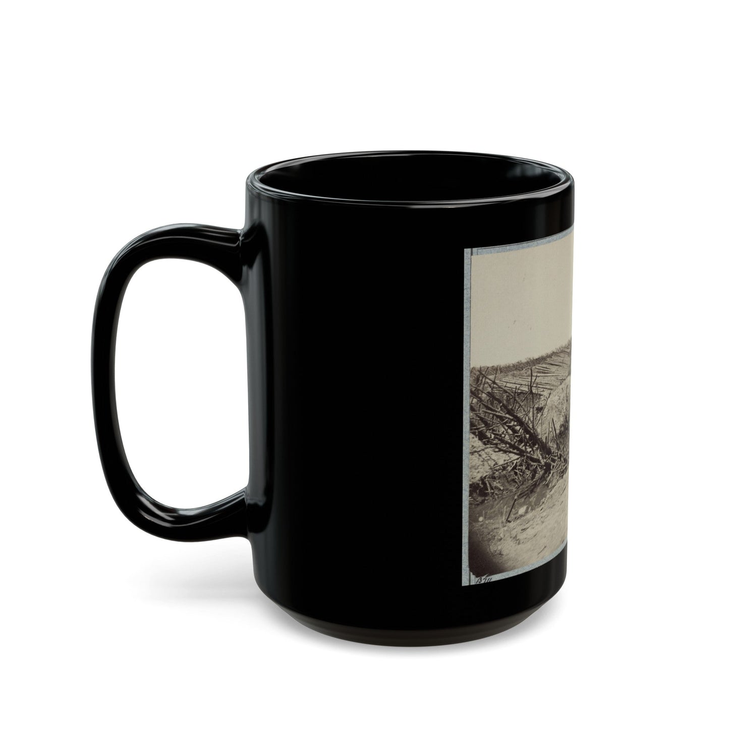 Variety Of Barricades In Use Near Petersburg, Virginia (U.S. Civil War) Black Coffee Mug-The Sticker Space