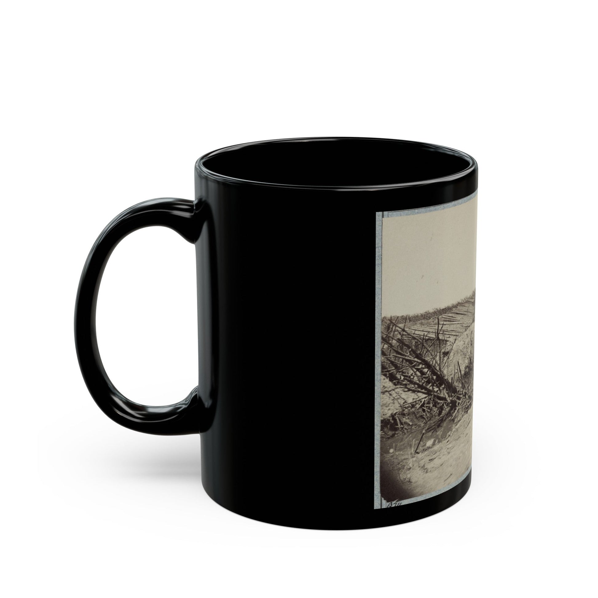 Variety Of Barricades In Use Near Petersburg, Virginia (U.S. Civil War) Black Coffee Mug-The Sticker Space