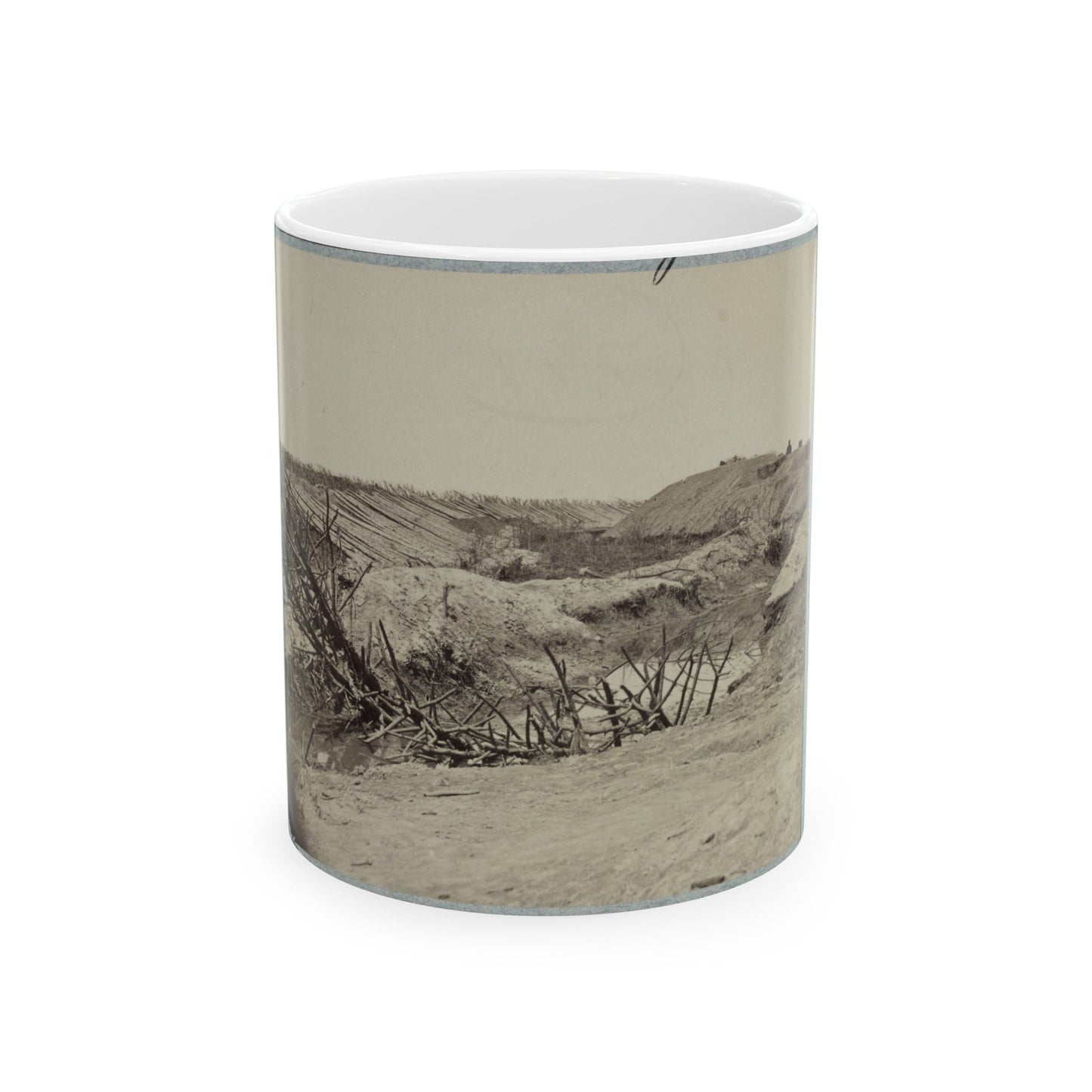 Variety Of Barricades In Use Near Petersburg, Virginia (U.S. Civil War) White Coffee Mug-11oz-The Sticker Space