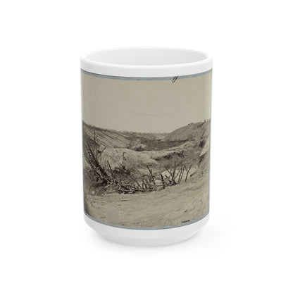 Variety Of Barricades In Use Near Petersburg, Virginia (U.S. Civil War) White Coffee Mug-15oz-The Sticker Space