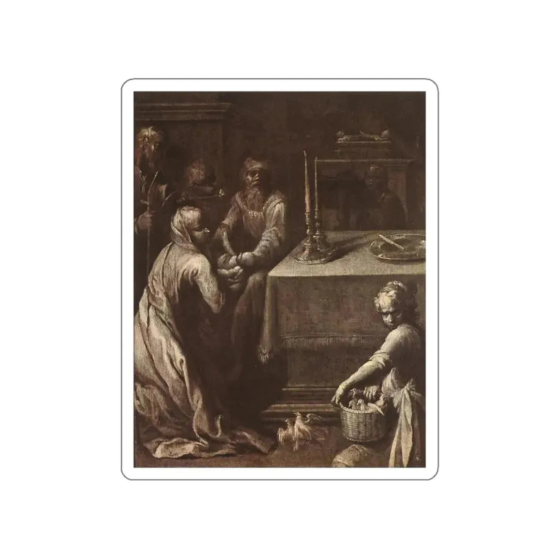 VARIN, Quentin - Presentation of Christ in the Temple (Artwork) STICKER Vinyl Die-Cut Decal White Die-Cut 5 Inch - The Sticker Space