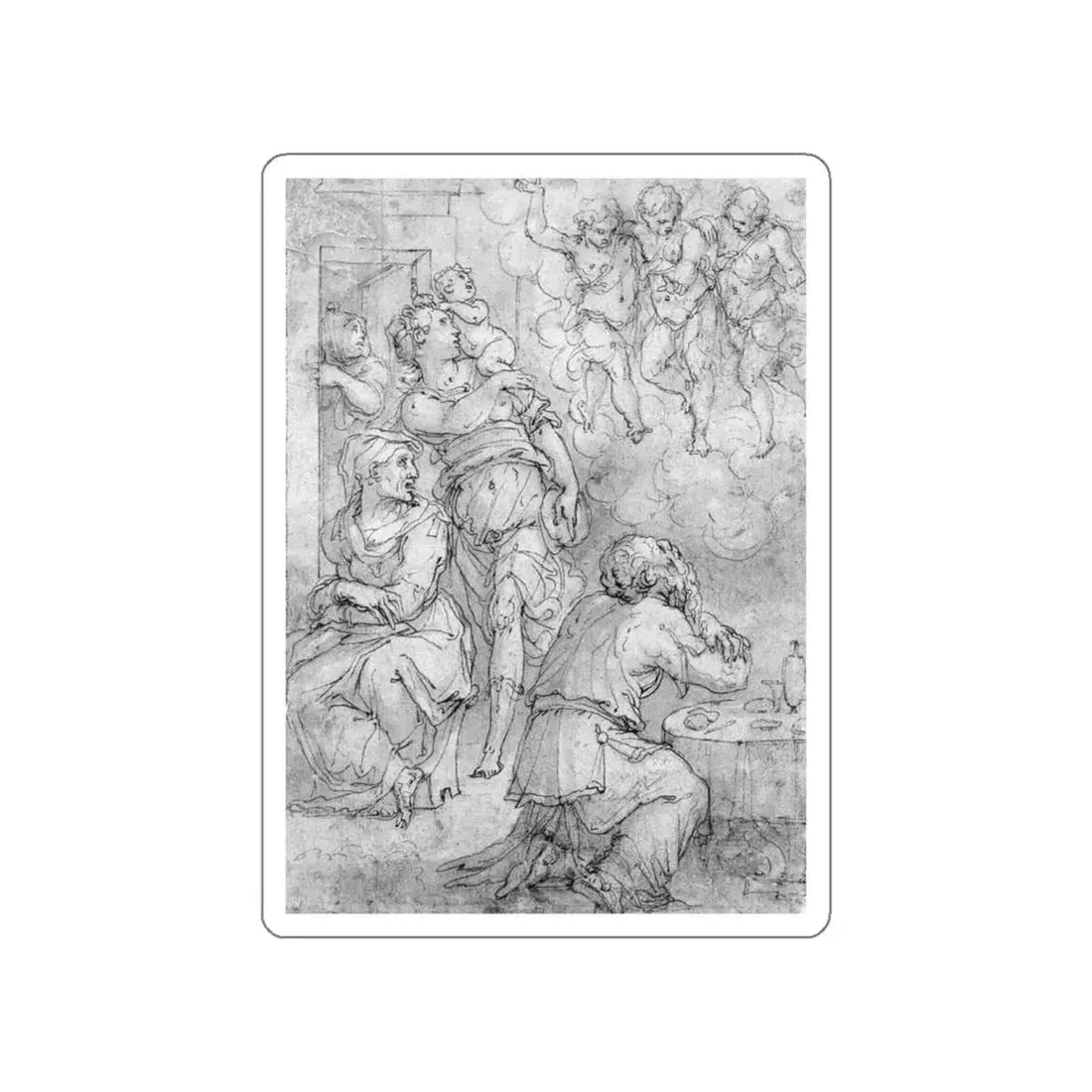 VASARI, Giorgio - Abraham and the Three Angels (Artwork) STICKER Vinyl Die-Cut Decal White Die-Cut 6 Inch - The Sticker Space