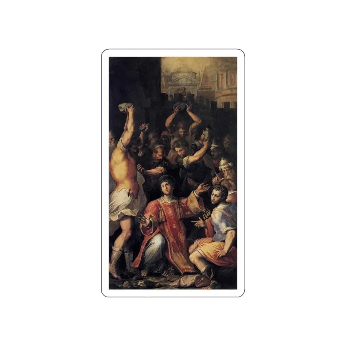VASARI, Giorgio - Martyrdom of St Stephen (Artwork) STICKER Vinyl Die-Cut Decal White Die-Cut 4 Inch - The Sticker Space