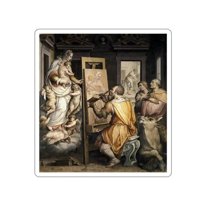 VASARI, Giorgio - St Luke Painting the Virgin (Artwork) STICKER Vinyl Die-Cut Decal White Die-Cut 3 Inch - The Sticker Space