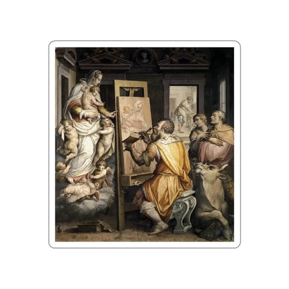 VASARI, Giorgio - St Luke Painting the Virgin (Artwork) STICKER Vinyl Die-Cut Decal White Die-Cut 5 Inch - The Sticker Space