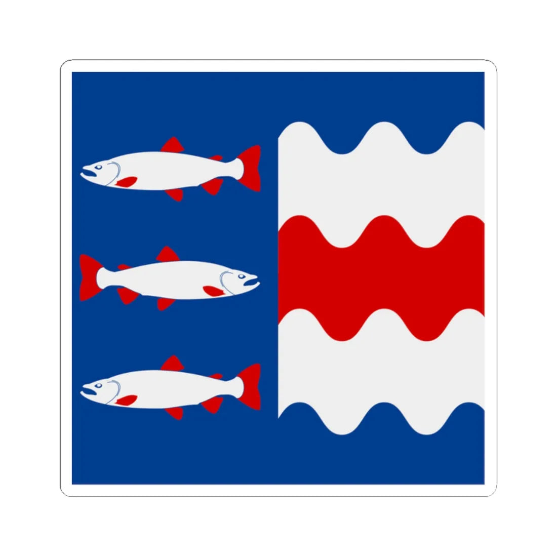 Vasternorrlands lan vapenflagga (Sweden) STICKER Vinyl Kiss-Cut Decal 2 Inch White - The Sticker Space