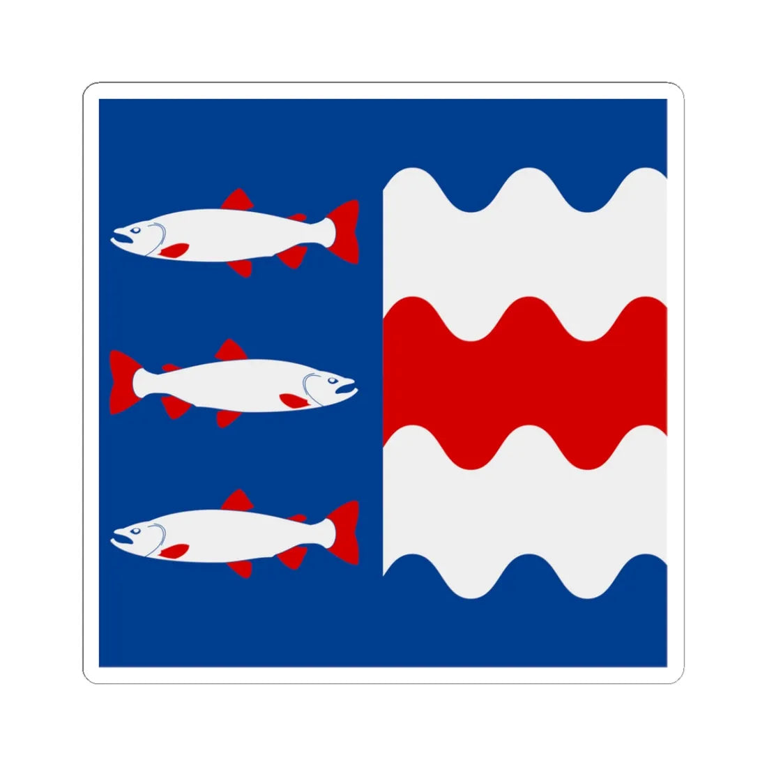 Vasternorrlands lan vapenflagga (Sweden) STICKER Vinyl Kiss-Cut Decal 3 Inch White - The Sticker Space