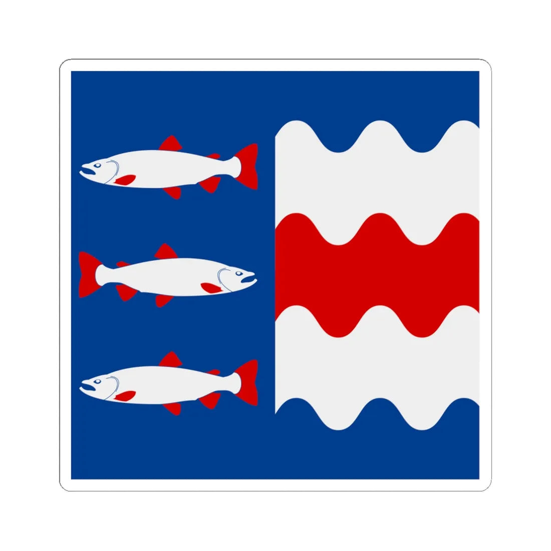 Vasternorrlands lan vapenflagga (Sweden) STICKER Vinyl Kiss-Cut Decal 6 Inch White - The Sticker Space