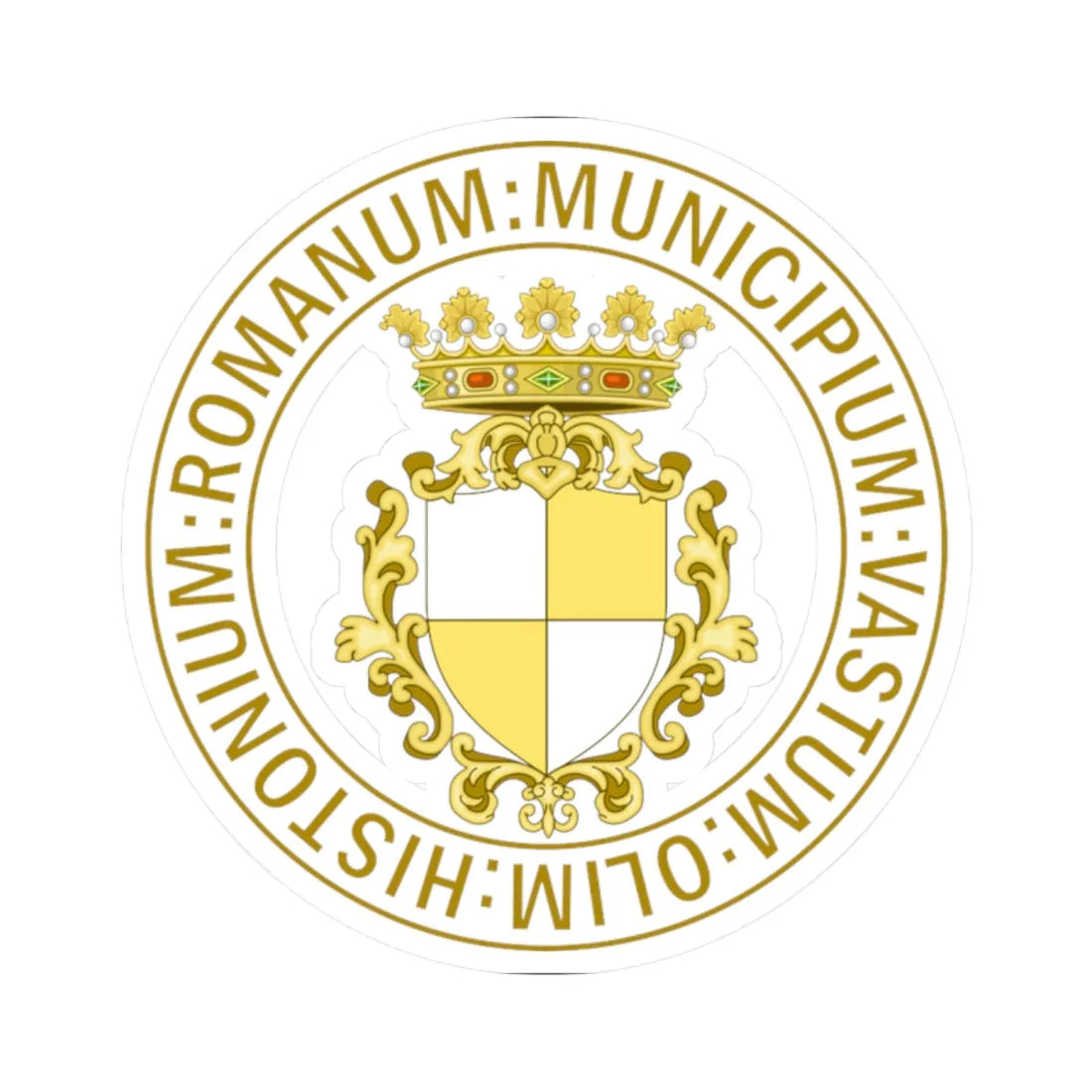 Vasto-Sigillo (Italy) (Coat of Arms) STICKER Vinyl Kiss-Cut Decal 2 Inch White - The Sticker Space