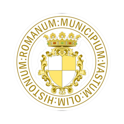 Vasto-Sigillo (Italy) (Coat of Arms) STICKER Vinyl Kiss-Cut Decal 2 Inch White - The Sticker Space