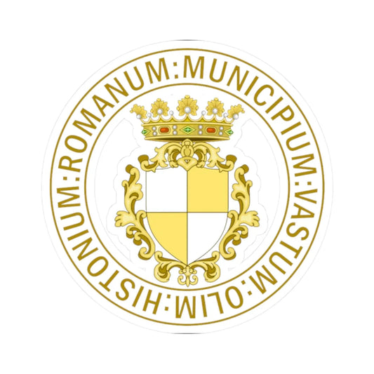 Vasto-Sigillo (Italy) (Coat of Arms) STICKER Vinyl Kiss-Cut Decal 2 Inch White - The Sticker Space